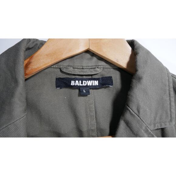 Baldwin Denim James Utility Blazer Mens Large in Taupe Gray Minimalist Workwear - Picture 8 of 8